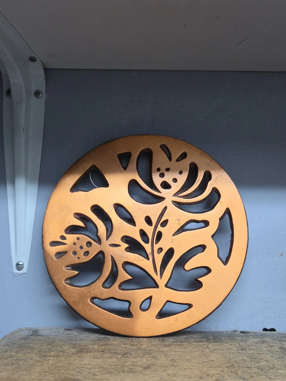 Vintage Pfaltzgraff Folk Art Copper Trivet